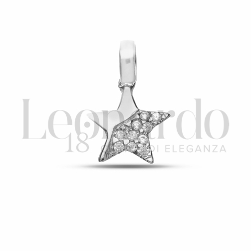 1° Misura con Mezzo Pavé di zirconi bianchi in Oro Bianco da 0,7gr.