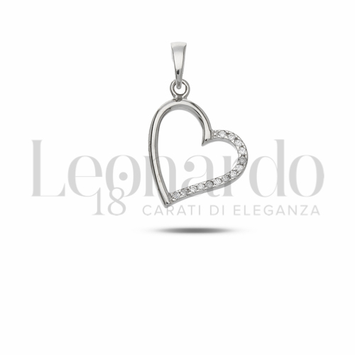 1° Misura con Mezzo Pavé di zirconi bianchi in Oro Bianco da 0,9gr.