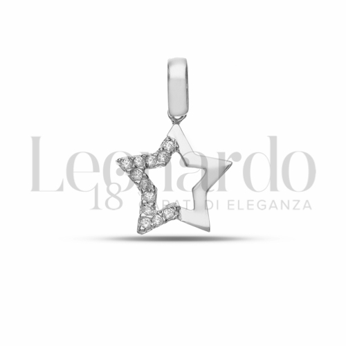 1° Misura con Mezzo Pavé di zirconi bianchi in Oro Bianco da 0,6gr.