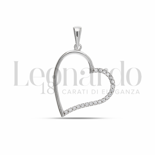 3° Misura con Mezzo Pavé di zirconi bianchi in Oro Bianco da 1,3gr.