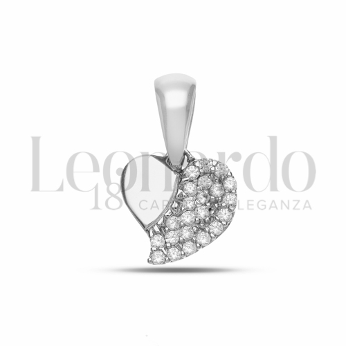 1° Misura con Mezzo Pavé di zirconi bianchi in Oro Bianco da 1,1gr.