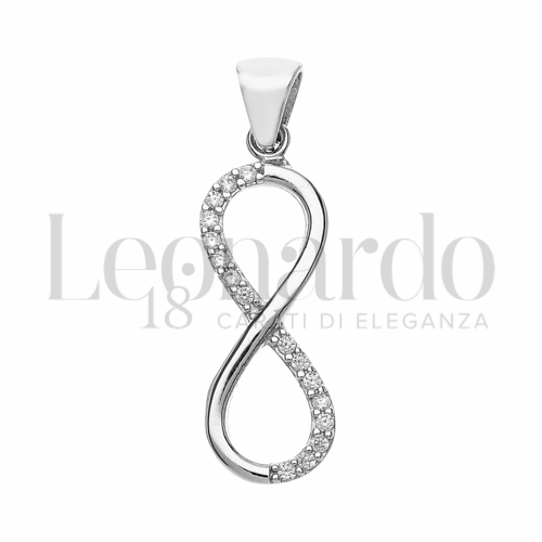 2° Misura con Mezzo Pavé di zirconi bianchi in Oro Bianco da 1,2gr.