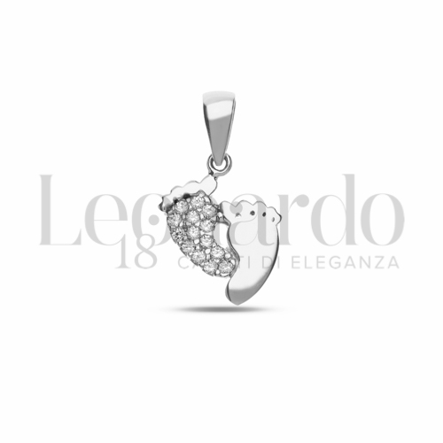 1° Misura con Mezzo Pavé di zirconi bianchi in Oro Bianco da 0,8gr.