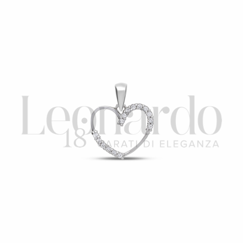 1° Misura con Mezzo Pavé di zirconi bianchi in Oro Bianco da 1,1gr.