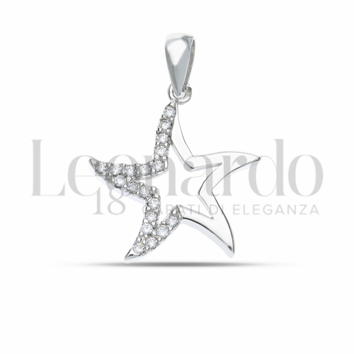 1° Misura con Mezzo Pavé di zirconi bianchi in Oro Bianco da 1,5gr.