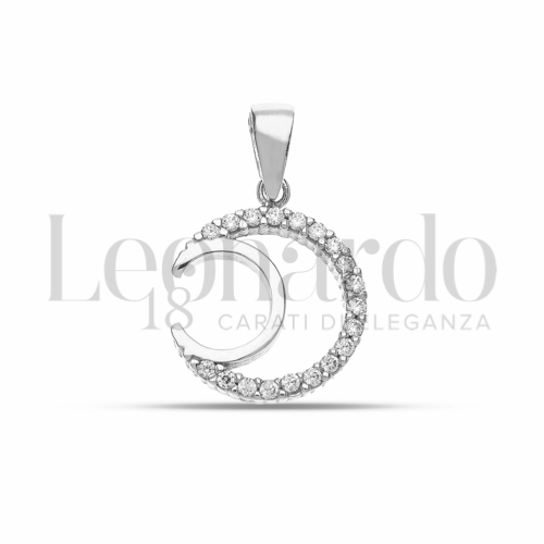 1° Misura con Mezzo Pavé di zirconi bianchi in Oro Bianco da 1,3gr.