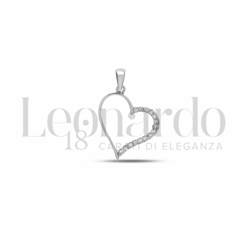1° Misura con Mezzo Pavé di zirconi bianchi in Oro Bianco da 1,2gr.