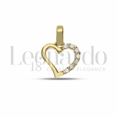 1° Misura con Mezzo Pavé di zirconi bianchi in Oro Giallo da 0,8gr.