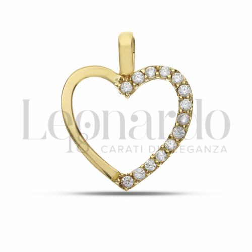 3° Misura con Mezzo Pavé di zirconi bianchi in Oro Giallo da 1,1gr.