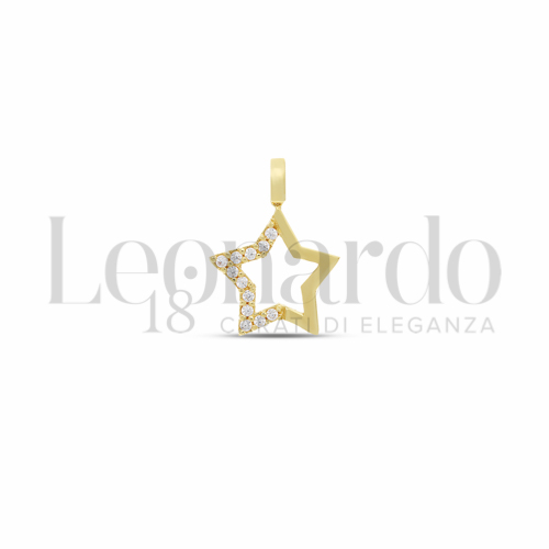 2° Misura con Mezzo Pavé di zirconi bianchi in Oro Giallo da 1,1gr.