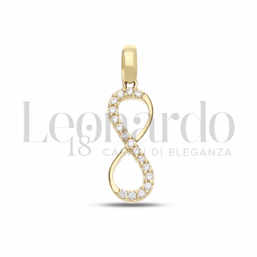 con Mezzo Pavé di zirconi bianchi in Oro Giallo da 1,2gr.
