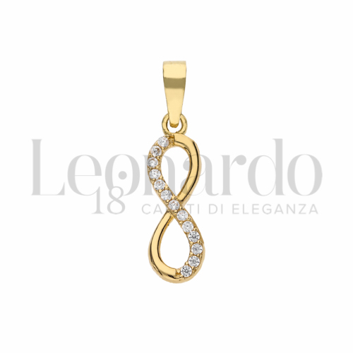 1° Misura con Mezzo Pavé di zirconi bianchi in Oro Giallo da 0,6gr.