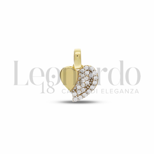 1° Misura con Mezzo Pavé di zirconi bianchi in Oro Giallo da 0,9gr.