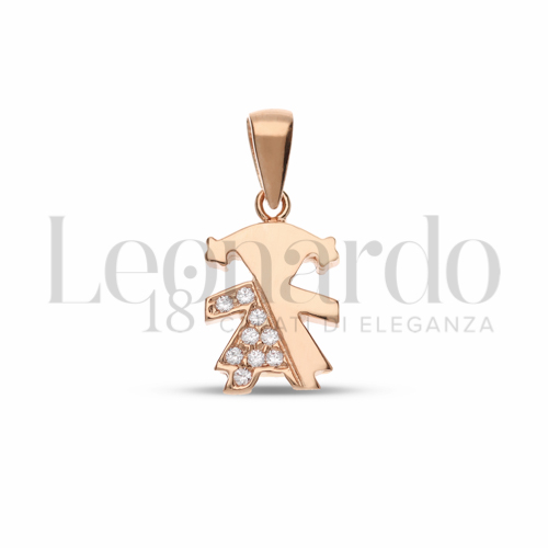 1° Misura con Mezzo Pavé di zirconi bianchi in Oro Rosa da 1,1gr.