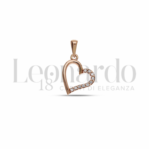 1° Misura con Mezzo Pavé di zirconi bianchi in Oro Rosa da 0,6gr.