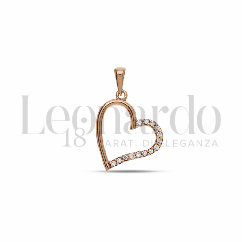 2° Misura con Mezzo Pavé di zirconi bianchi in Oro Rosa da 0,8gr.
