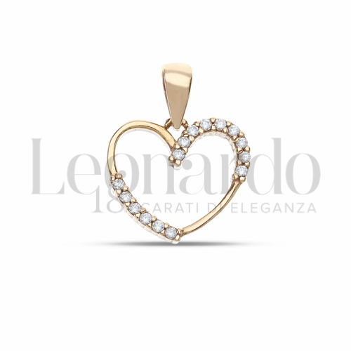 1° Misura con Mezzo Pavé di zirconi bianchi in Oro Rosa da 1,1gr.