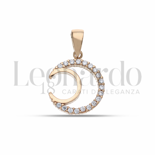 1° Misura con Mezzo Pavé di zirconi bianchi in Oro Rosa da 1,2gr.
