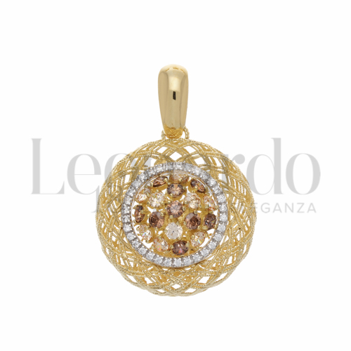 con Zirconi Brown in Oro Giallo e Oro Bianco da 9,3gr.