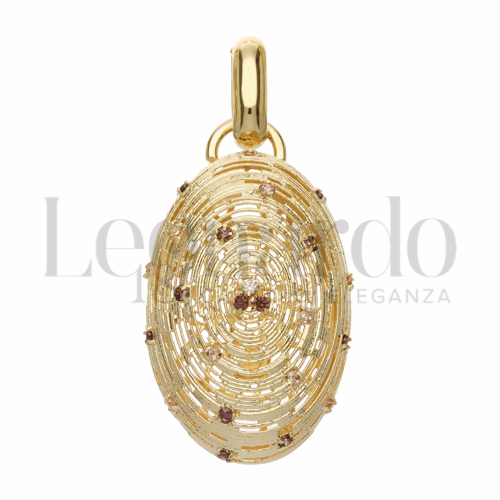 con Zirconi Brown in Oro Giallo da 9,4gr.