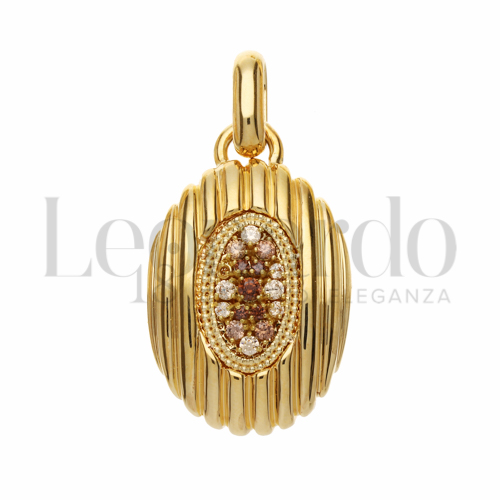 con Zirconi Brown in Oro Giallo da 7,4gr.