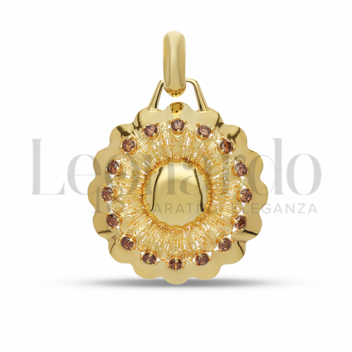 con Zirconi Brown in Oro Giallo da 8,4gr.