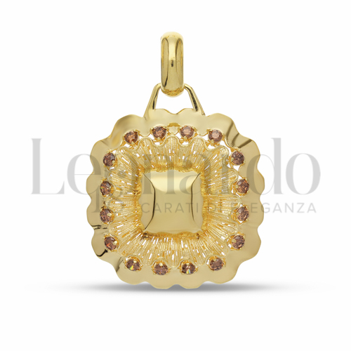con Zirconi Brown in Oro Giallo da 8,6gr.
