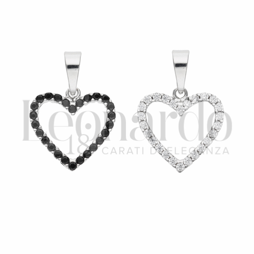 2° Misura con Double Face - Zirconi Bianchi + Zirconi neri in Oro Bianco da 1,2gr.