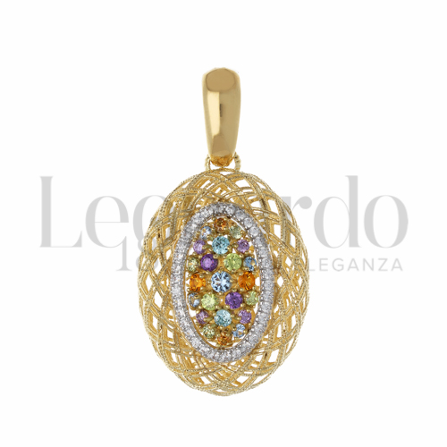 con Zirconi colorati - Rainbow in Oro Giallo e Oro Bianco da 8,5gr.