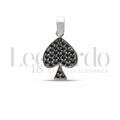 con Zircone Nero in Oro Bianco da 1,5gr.