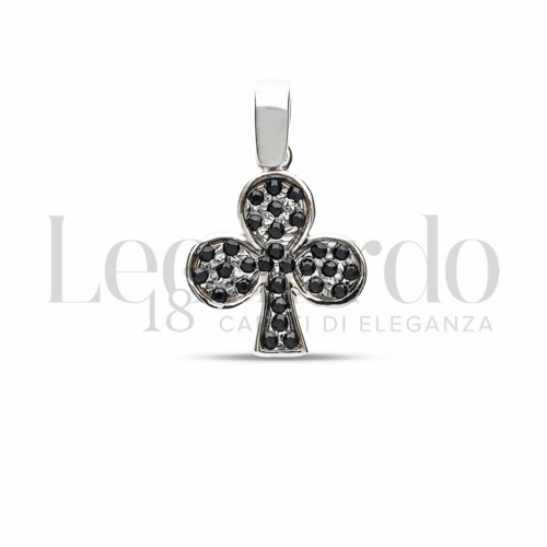 con Zircone Nero in Oro Bianco da 1,7gr.