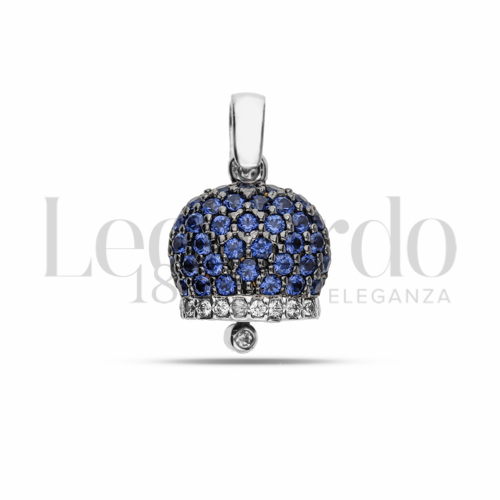2° Misura con Pavè di zirconi Blu e zirconi bianchi in Oro Bianco da 2,6gr.