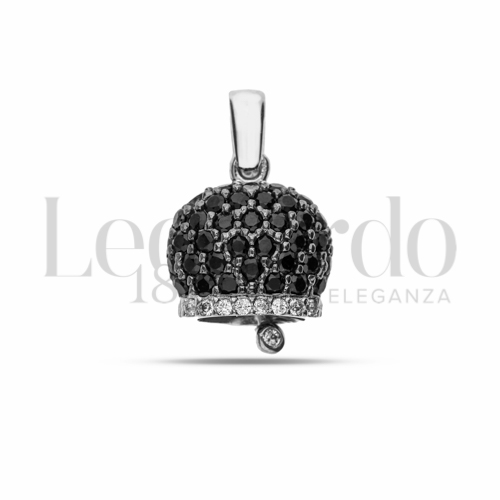 2° Misura con Pavè di zirconi Neri e zirconi bianchi in Oro Bianco da 2,6gr.