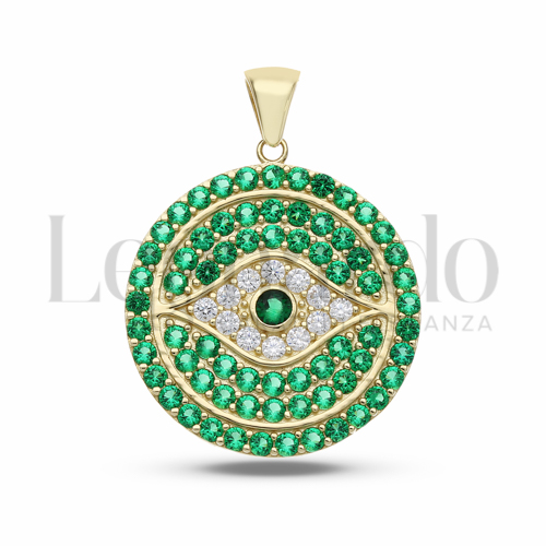 3° Misura con Zirconi verdi e zirconi bianchi in Oro Giallo da 5,9gr.