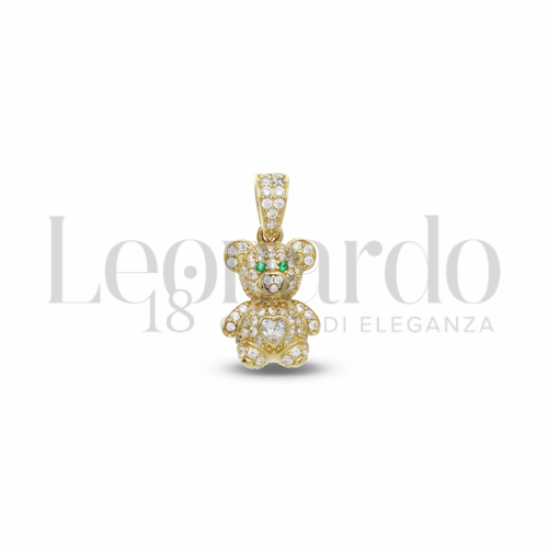 1° Misura con Zirconi verdi e zirconi bianchi in Oro Giallo da 2,7gr.