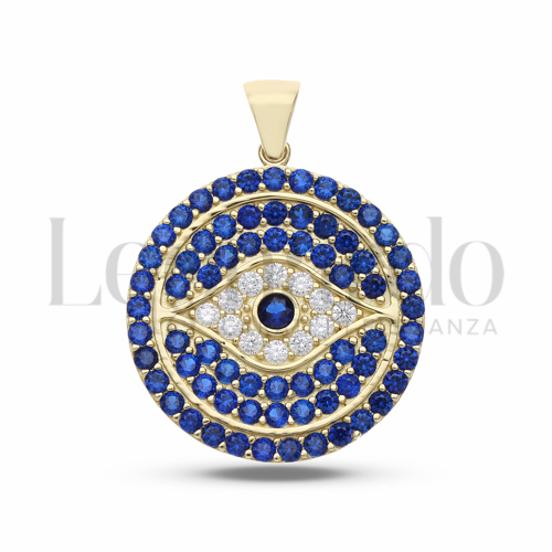 3° Misura con Zirconi blu e zirconi bianchi in Oro Giallo da 5,9gr.
