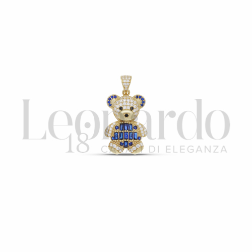 1&deg; Misura con Zirconi blu e zirconi bianchi in Oro Giallo da 5gr.