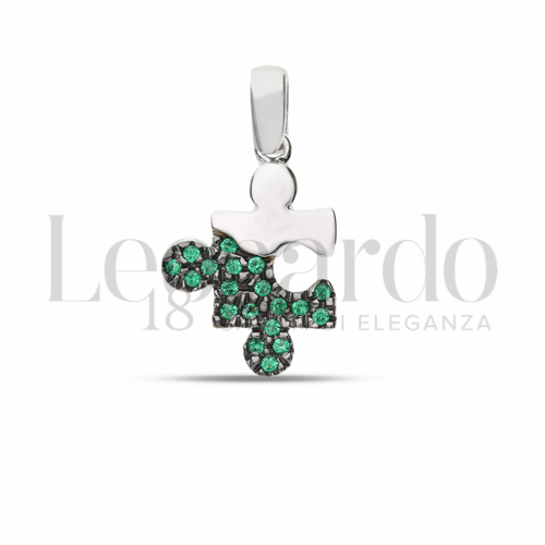 con Zircone verde in Oro Bianco da 1,7gr.