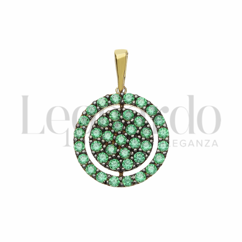 con Zircone verde in Oro Giallo da 1,6gr.