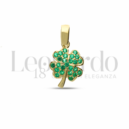con Zircone verde in Oro Giallo da 1,1gr.