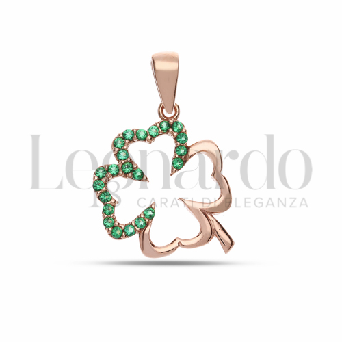 con Zircone verde in Oro Rosa da 1,4gr.
