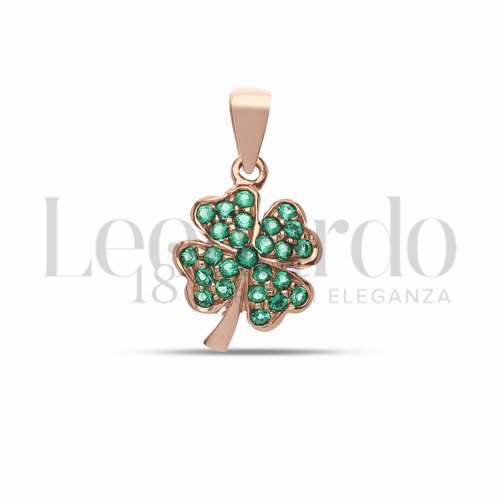 con Zircone verde in Oro Rosa da 1,1gr.