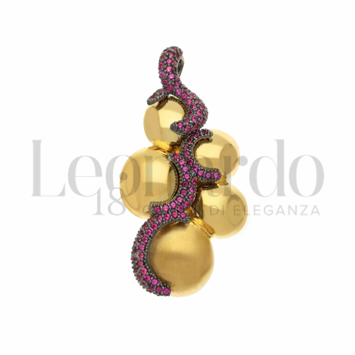 2° Misura con Zircone rosso in Oro Giallo e Oro Brunito da 7,5gr.