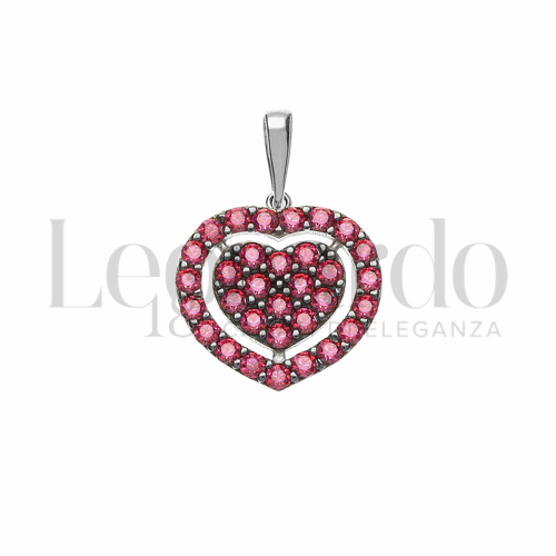 con Zircone rosso in Oro Bianco da 1,2gr.