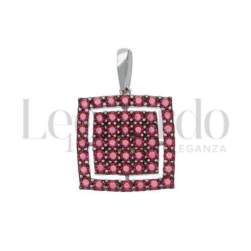 con Zircone rosso in Oro Bianco da 1,7gr.