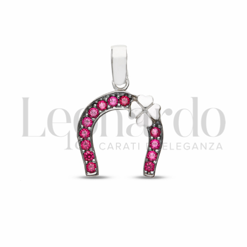 con Zircone rosso in Oro Bianco da 1,5gr.