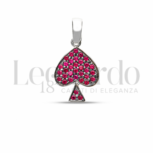 con Zircone rosso in Oro Bianco da 1,5gr.