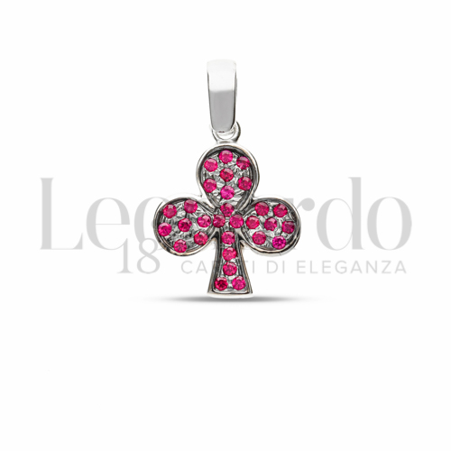 con Zircone rosso in Oro Bianco da 1,7gr.