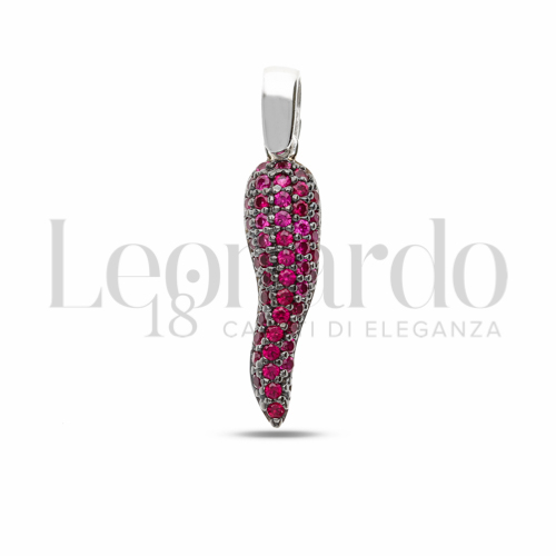 con Zircone rosso in Oro Bianco da 1,5gr.