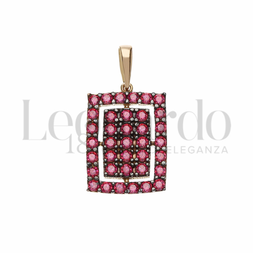 con Zircone rosso in Oro Rosa da 1,7gr.